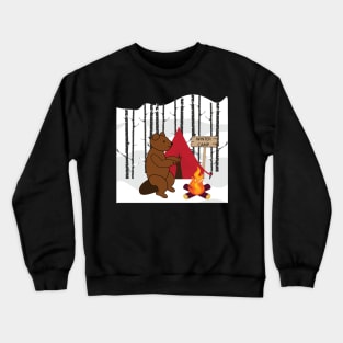 Brown bear winter camping Crewneck Sweatshirt